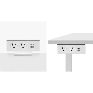 UPLIFT Desk Clamp On or Under Mount Power with USB, White (PDC003-WHT)